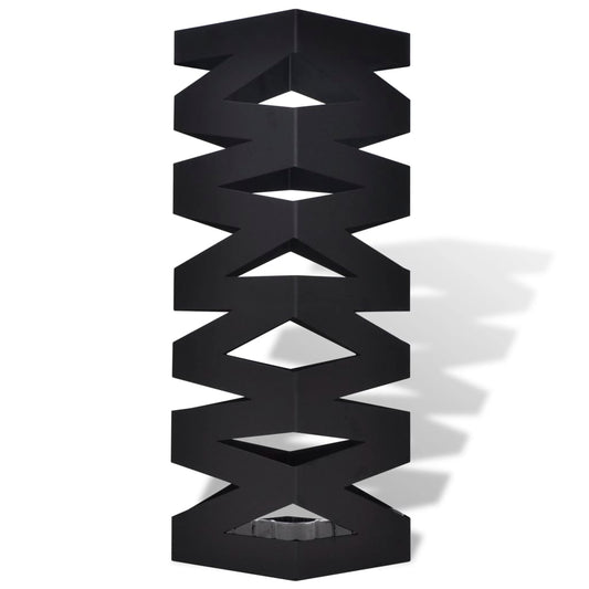 Schirmständer Schirmhalter Gehstock Stahl schwarz quadratisch 48,5 cm
