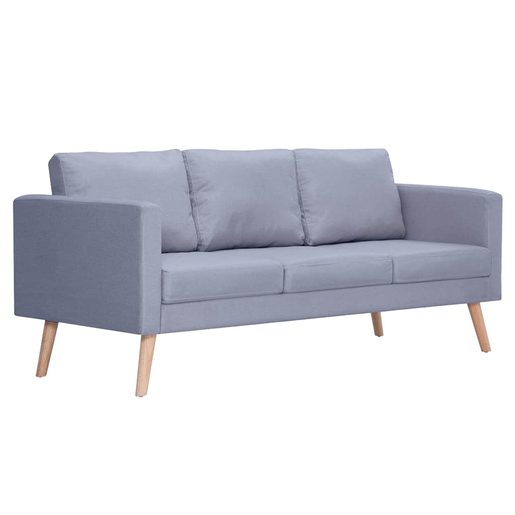 Sofagarnitur 2-Sitzer & 3-Sitzer Stoff Hellgrau