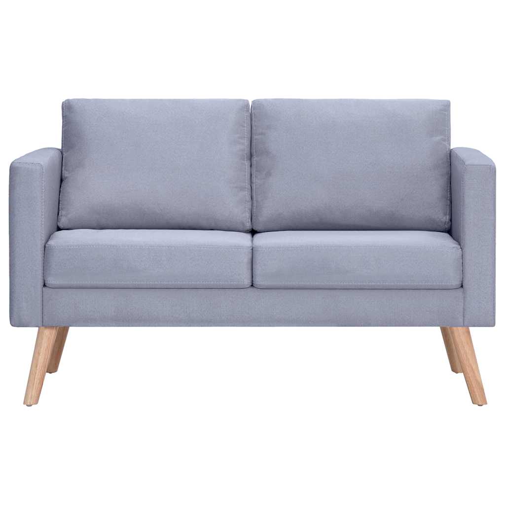 Sofagarnitur 2-Sitzer & 3-Sitzer Stoff Hellgrau