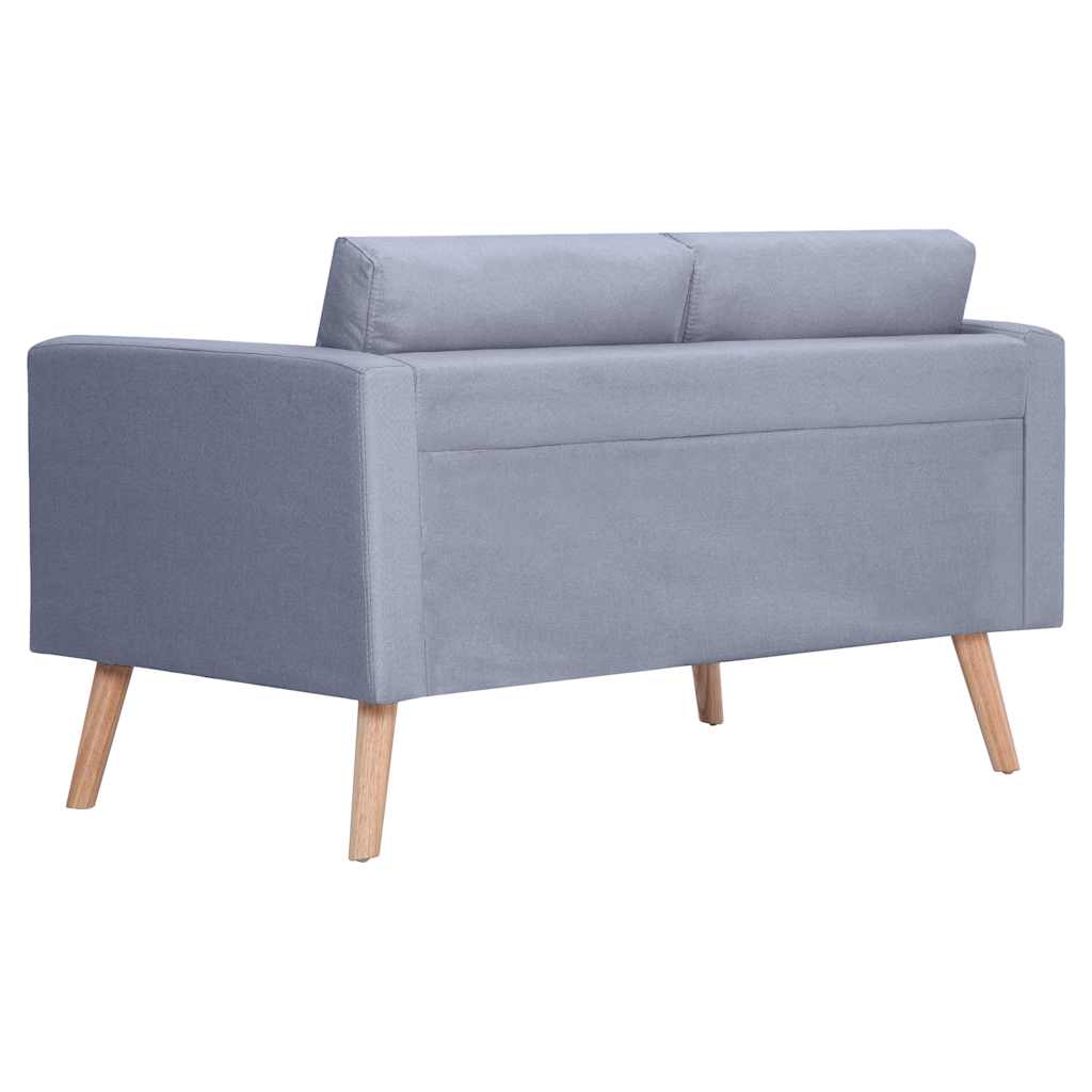 Sofagarnitur 2-Sitzer & 3-Sitzer Stoff Hellgrau