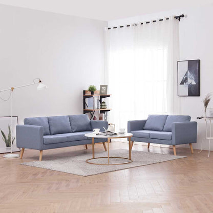 Sofagarnitur 2-Sitzer & 3-Sitzer Stoff Hellgrau