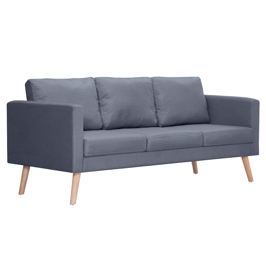 Sofagarnitur 2-Sitzer und 3-Sitzer Stoff Dunkelgrau