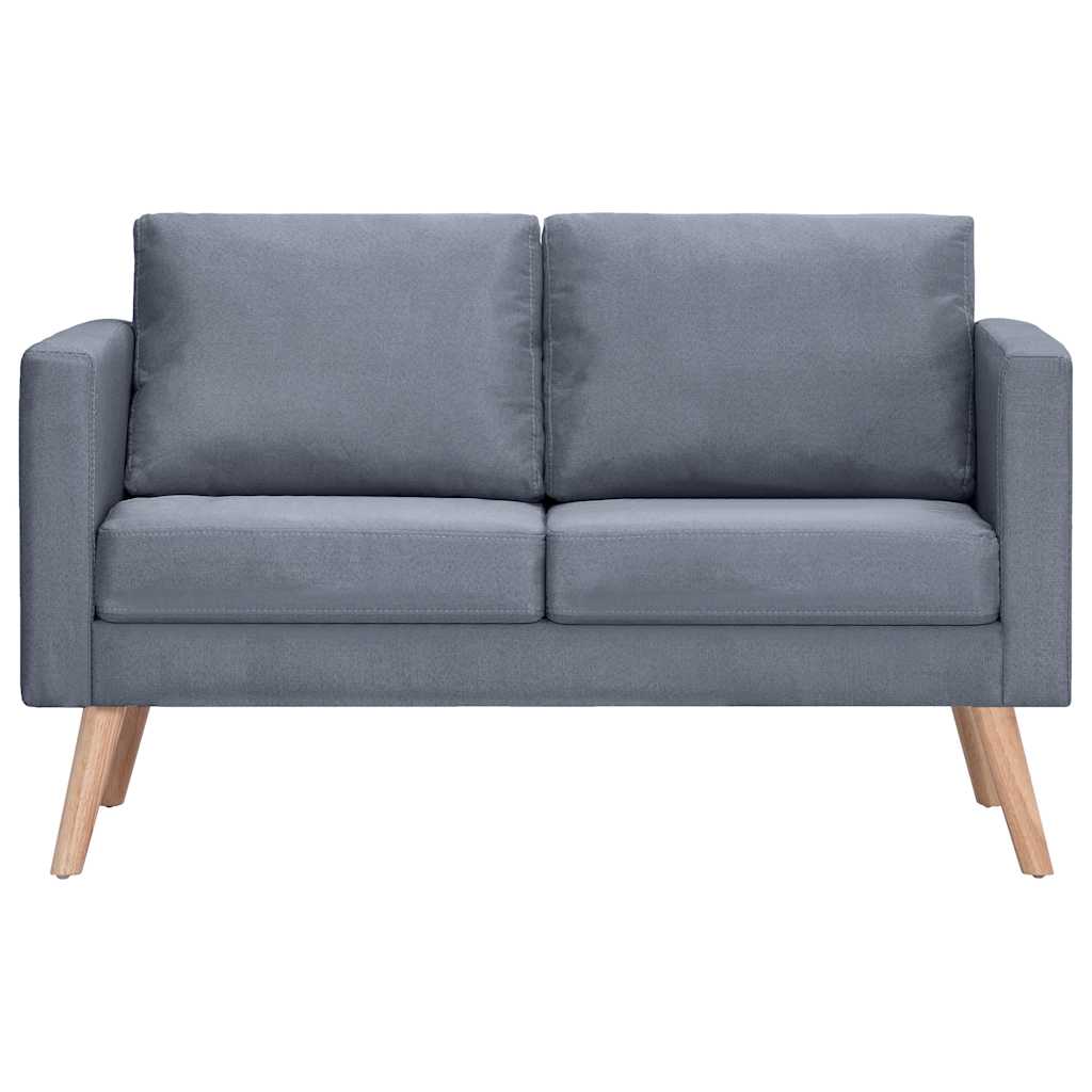 Sofagarnitur 2-Sitzer und 3-Sitzer Stoff Dunkelgrau