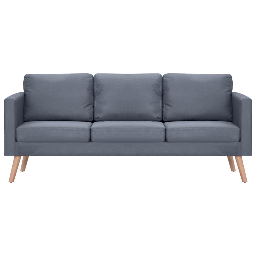 Sofagarnitur 2-Sitzer und 3-Sitzer Stoff Dunkelgrau