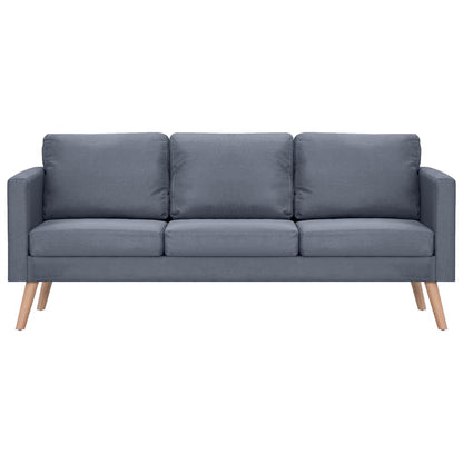 Sofagarnitur 2-Sitzer und 3-Sitzer Stoff Dunkelgrau
