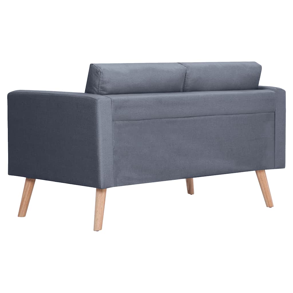 Sofagarnitur 2-Sitzer und 3-Sitzer Stoff Dunkelgrau