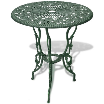 3-tlg. Bistro-Set Aluminiumguss Grün