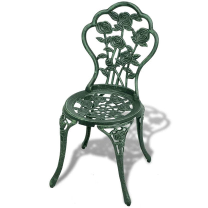 3-tlg. Bistro-Set Aluminiumguss Grün
