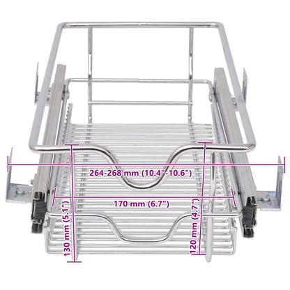 Einbauschublade Korbauszug 2 Stk. Silbern 300 mm