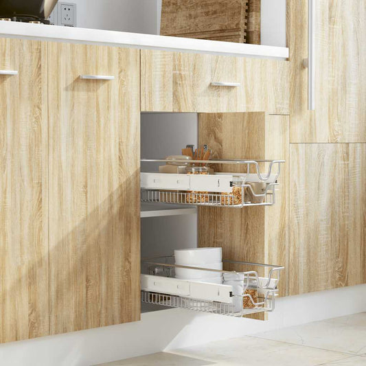 Einbauschublade Korbauszug 2 Stk. Silbern 300 mm