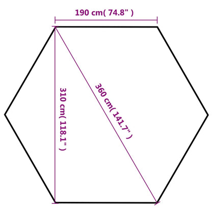 Hexagonal Pop-Up Zelt mit 6 Seitenwänden Cremeweiß 3,6x3,1 m
