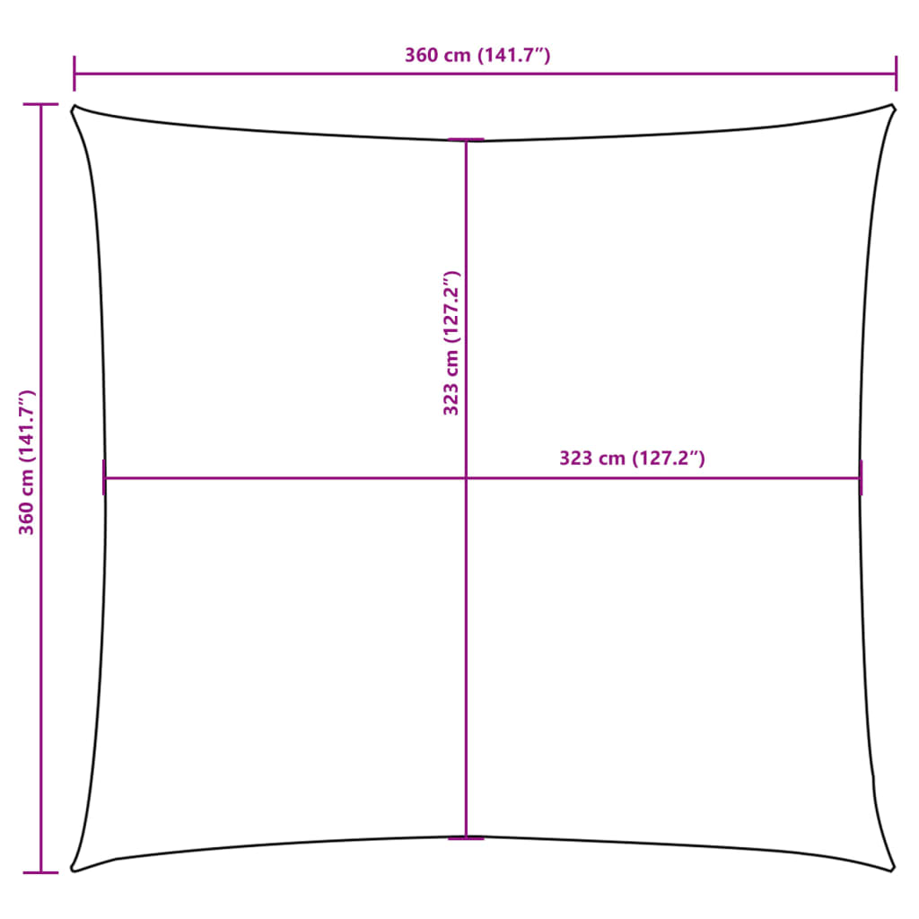 Sonnensegel Oxford-Gewebe Quadratisch 3,6x3,6 m Anthrazit