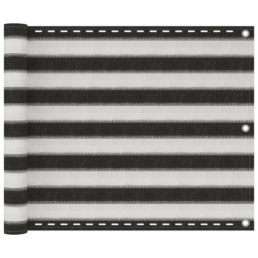 Balkonsichtschutz HDPE 75x400 cm anthrazit und weiß