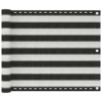 Balkonsichtschutz HDPE 75x600 cm anthrazit und weiß