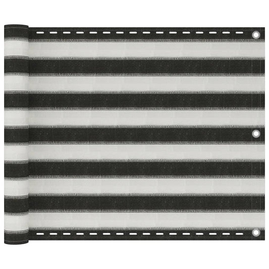 Balkonsichtschutz HDPE 75x600 cm anthrazit und weiß
