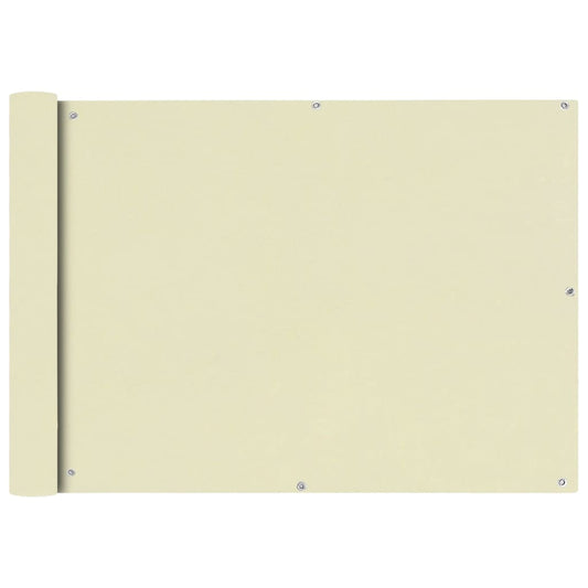 Balkonsichtschutz Oxfordgewebe 75x600 cm Creme