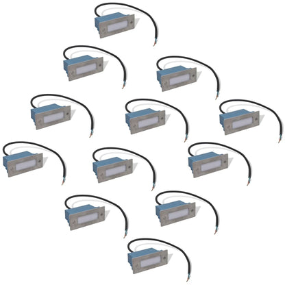 LED-Wandeinbauleuchten für Treppen 12 Stk. 44x111x56 mm