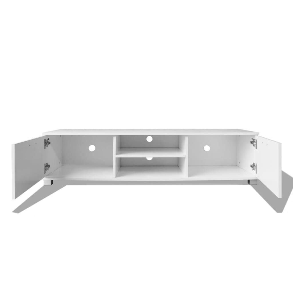 Tv-møbel højglans hvid 140x40,5x35 cm