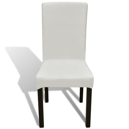 Stretch-Stuhlhussen Gerade 4 Stk. Creme