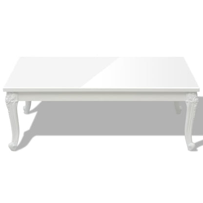 Couchtisch 115×65×42 cm Hochglanz Weiß