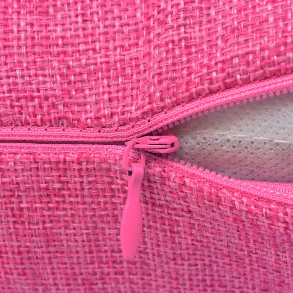 Kissenbezüge 4 Stk. Leinenoptik Rosa 40x40 cm
