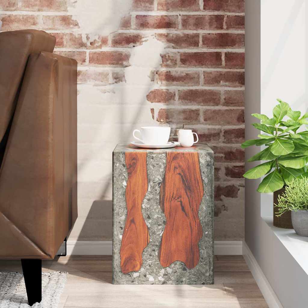 Hocker Teak Massivholz und Harz