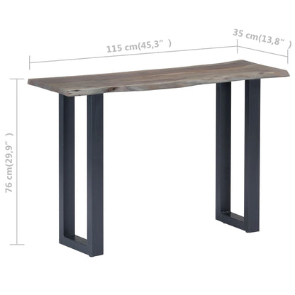 Konsolbord Grå 115 x 35 x 76 cm Massivt akacietræ og jern