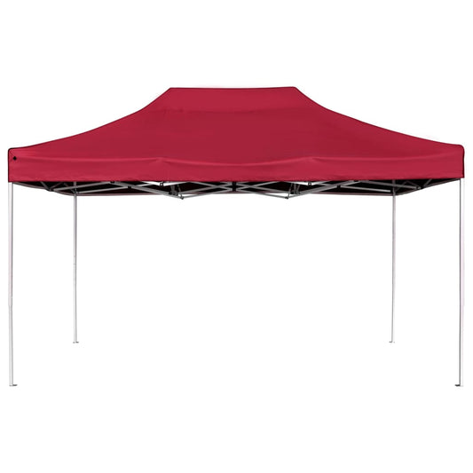 Profi-Partyzelt Faltbar Aluminium 4,5x3 m Weinrot