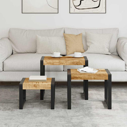 Satztische 3 Stk. Massivholz Mango