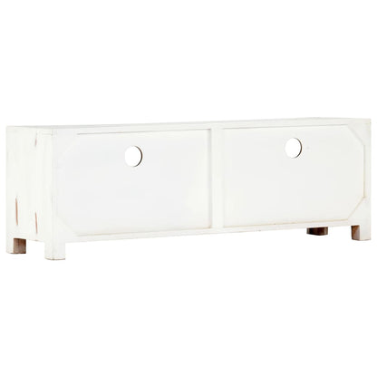 TV-skab Hvid 120 x 30 x 40 cm Massivt akacietræ