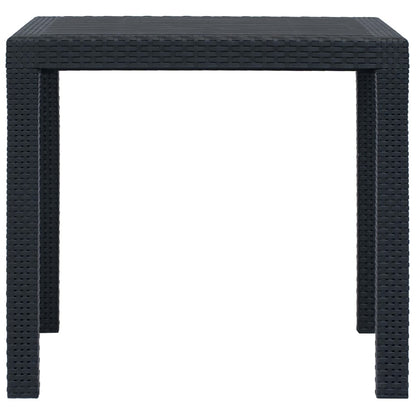 Gartentisch Anthrazit 79x79x72 cm Kunststoff Rattan-Optik