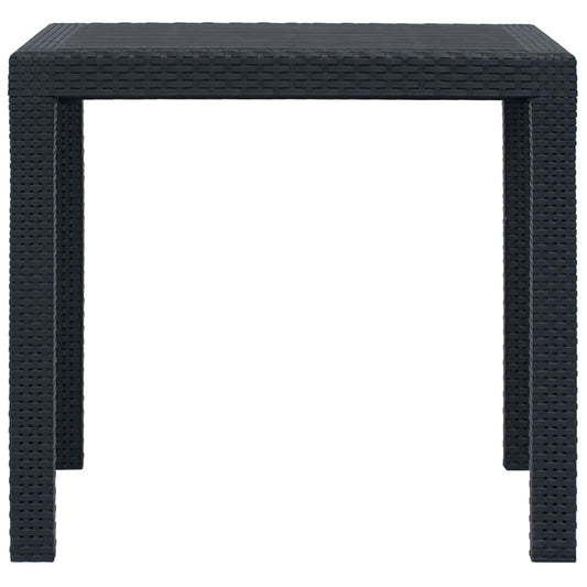 Gartentisch Anthrazit 79x79x72 cm Kunststoff Rattan-Optik
