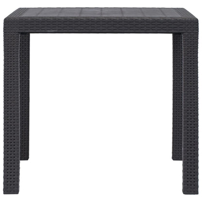 Gartentisch Braun 79x79x72 cm Kunststoff Rattan-Optik