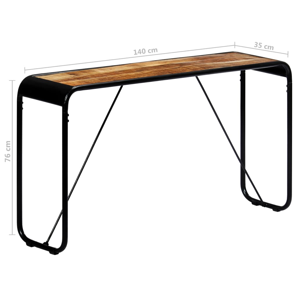 Konsolbord 140×35×76 cm Groft massivt mangotræ