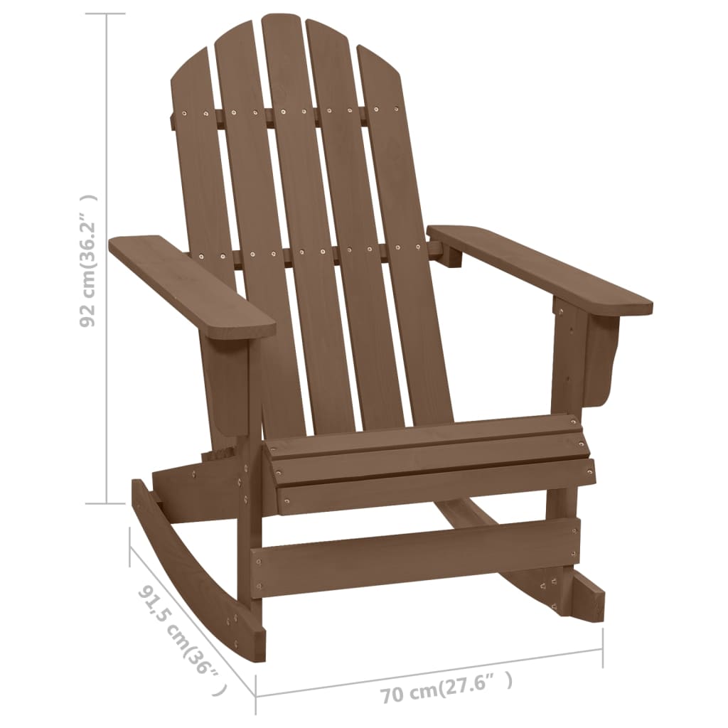 Garten-Schaukelstuhl Holz Braun