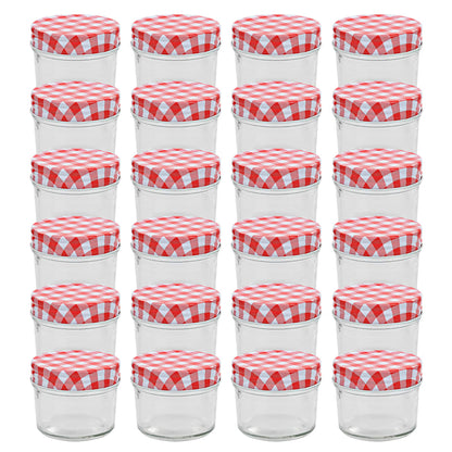 Marmeladengläser mit Weißen/Roten Deckeln 24 Stk. 110 ml