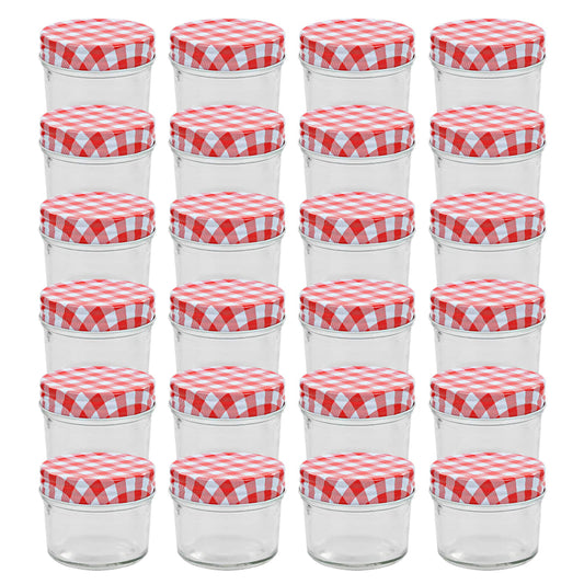 Marmeladengläser mit Weißen/Roten Deckeln 24 Stk. 110 ml