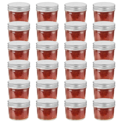 Marmeladengläser mit Silbernen Deckeln 24 Stk. 110 ml