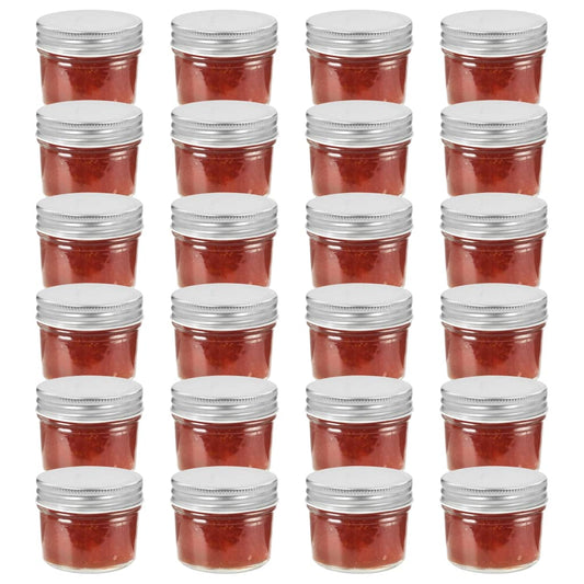 Marmeladengläser mit Silbernen Deckeln 24 Stk. 110 ml