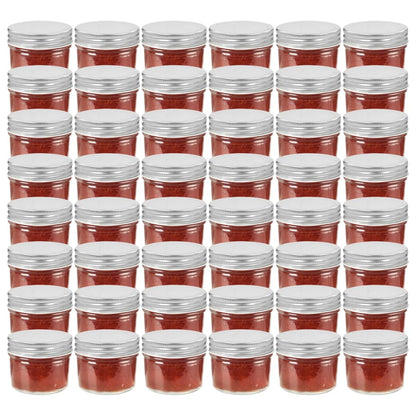 Marmeladengläser mit Silbernen Deckeln 48 Stk. 110 ml