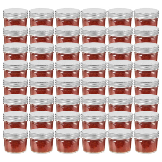 Marmeladengläser mit Silbernen Deckeln 48 Stk. 110 ml