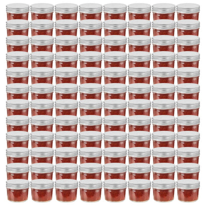 Marmeladengläser mit Silbernen Deckeln 96 Stk. 110 ml