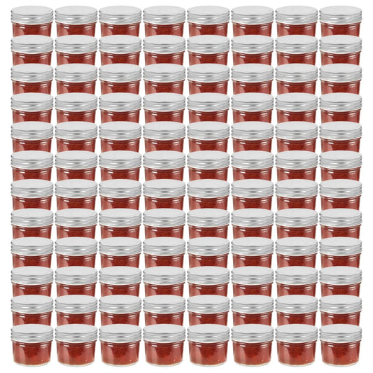 Marmeladengläser mit Silbernen Deckeln 96 Stk. 110 ml