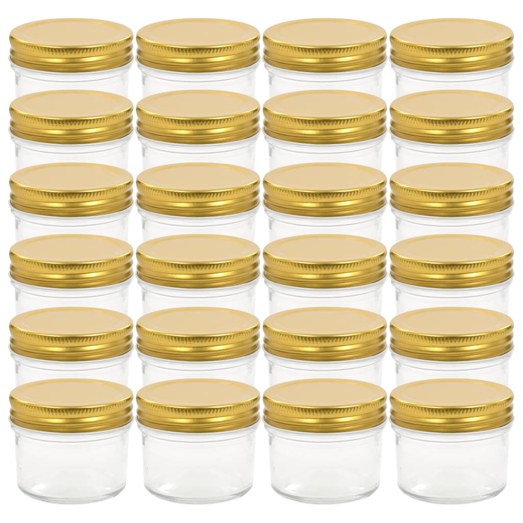 Marmeladengläser mit goldenen Deckeln 24 Stk. 110 ml