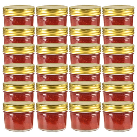 Marmeladengläser mit goldenen Deckeln 24 Stk. 110 ml