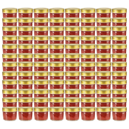 Marmeladengläser mit goldenem Deckel 96 Stk. 110 ml