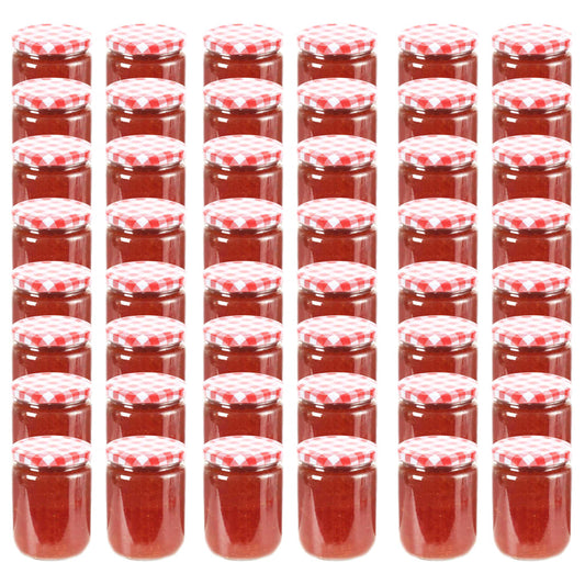 Marmeladengläser mit Weißem/Rotem Deckel 48 Stk. 230 ml
