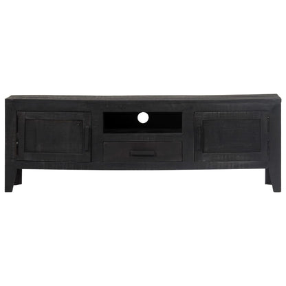 TV-skab Sort 118x30x40 cm Massivt mangotræ
