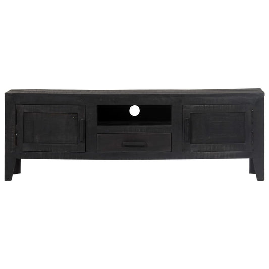 TV-skab Sort 118x30x40 cm Massivt mangotræ