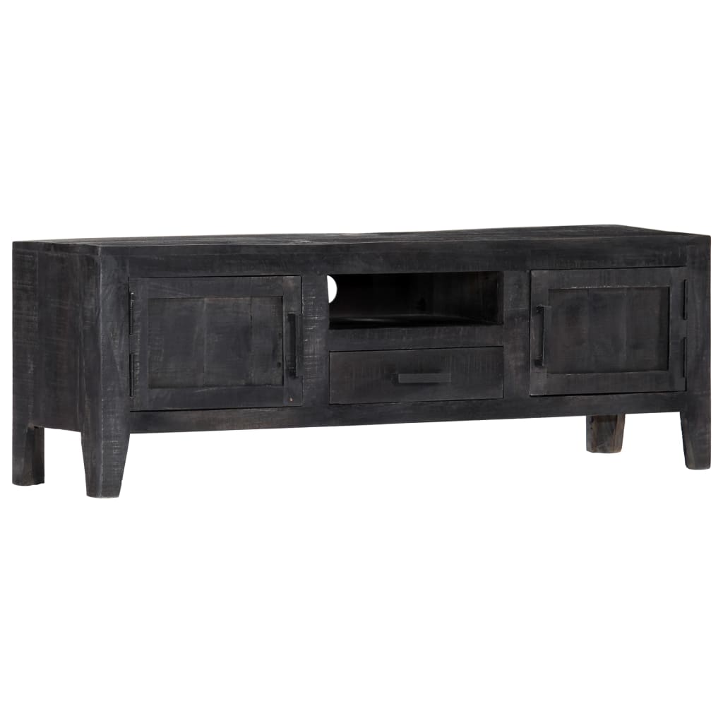 TV-skab Sort 118x30x40 cm Massivt mangotræ